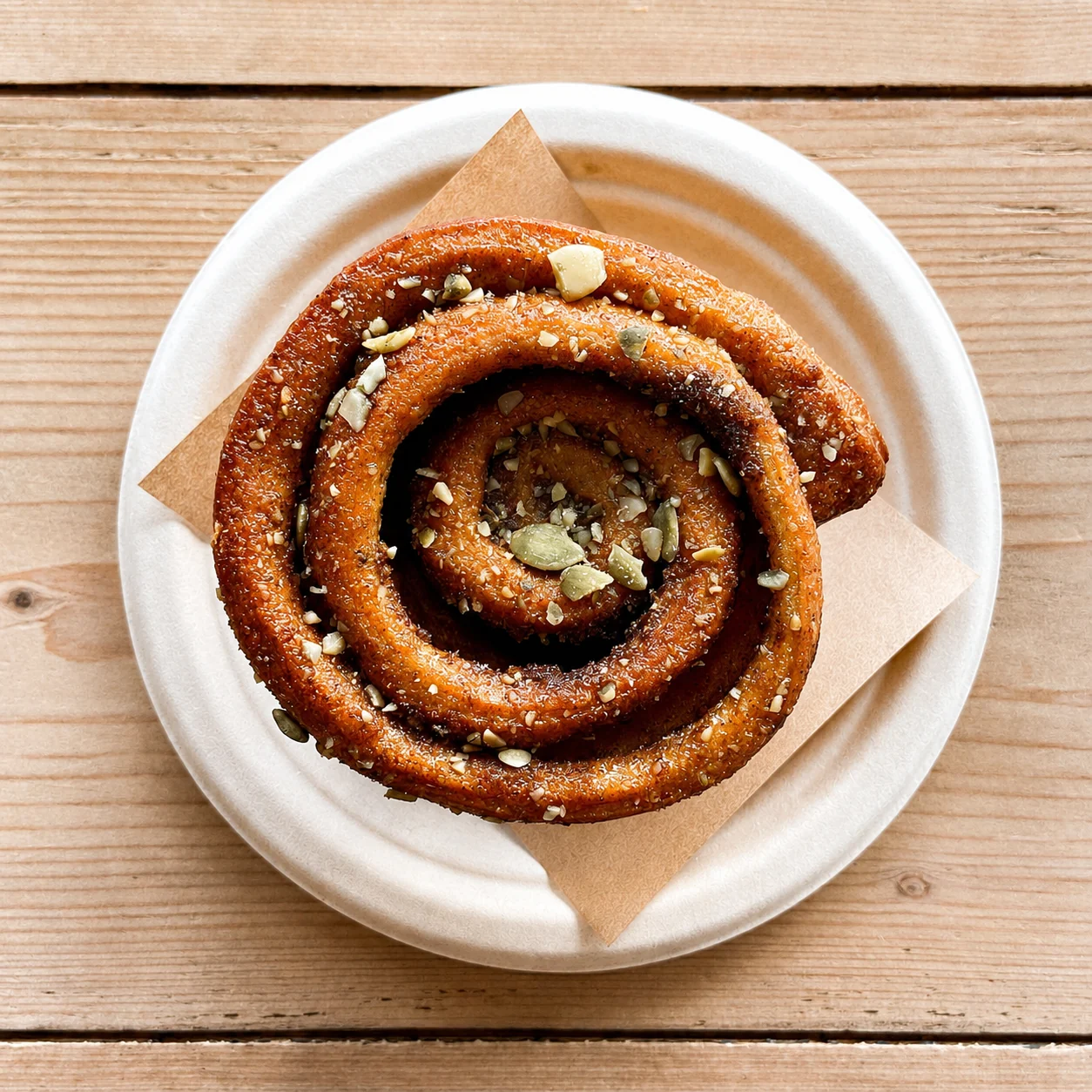 A cinnamon pastry served on a Sailbox table